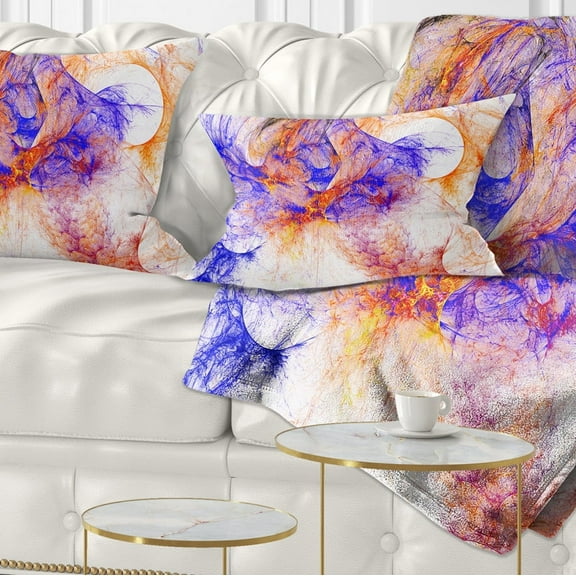 Designart Wings of Angels Blue - Abstract Throw Pillow - 12x20
