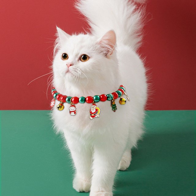 Christmas Holiday Pet Collar Festive Adjustable Dog Cat Necklace Puppy Accessory For Small Medium Large Animals