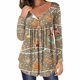 thumbnail image 1 of Pntutb Mujer Casual Navidad Impreso Jersey Cuello Redondo Manga Larga Botones Blusa tops Pntutb Pntutb-5359, 1 of 6