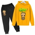 thumbnail image 4 of Sudadera con capucha con estampado de Groot de bebé kawaii Sudadera con capucha de moda para niños + Pantalones Traje casual para correr Sudadera con capucha Soy Groot Dibujos animados divertidos G, 4 of 5