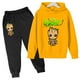 thumbnail image 4 of Sudadera con capucha con estampado de Groot de bebé kawaii Sudadera con capucha de moda para niños + Pantalones Traje casual para correr Sudadera con capucha Soy Groot Dibujos animados divertidos G, 4 of 5