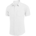 thumbnail image 3 of MAWCLOS Mens Button Down Shirts Dress Short Sleeve Casual Beach Tops Lightweight Fishing Tees Lapel Neck Blouse, 3 of 6