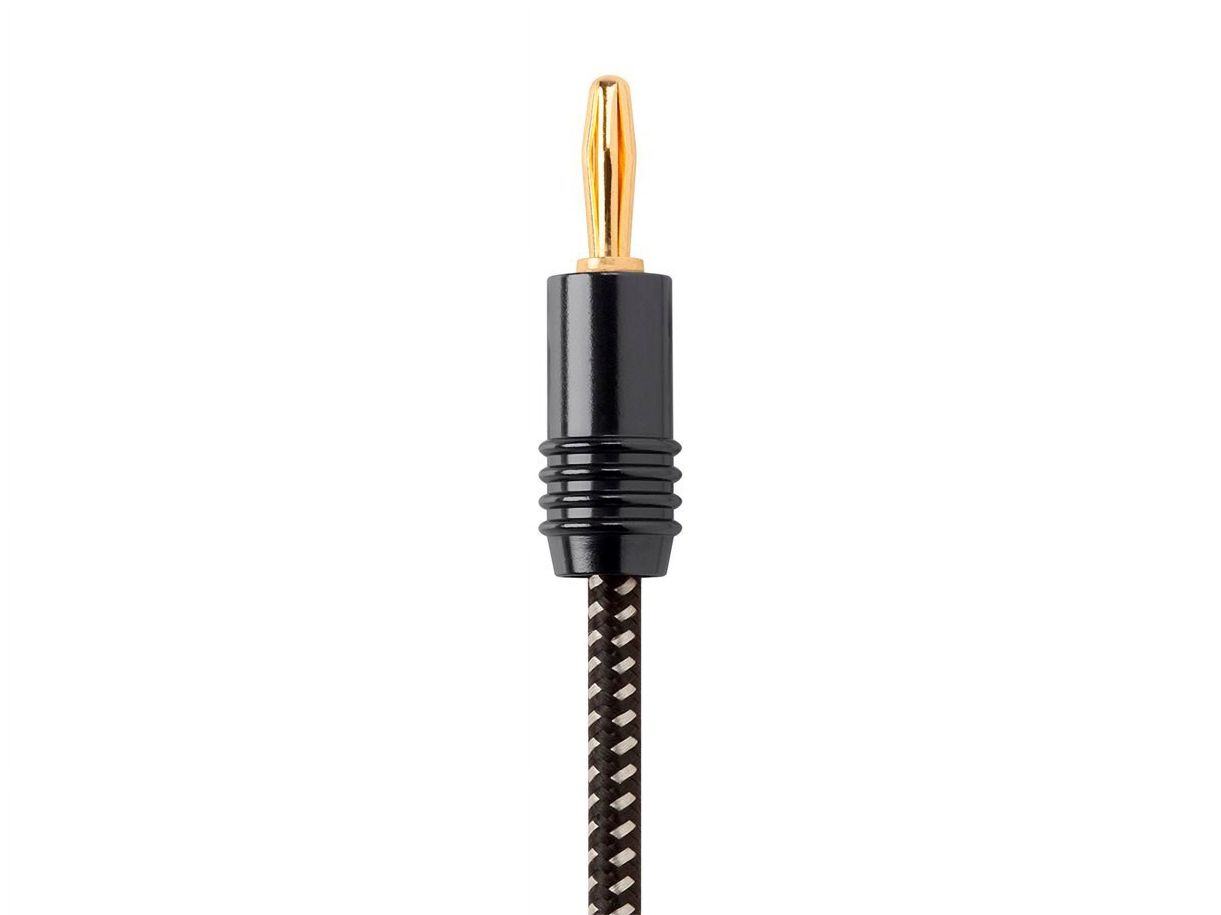 Monoprice Speaker Wire, Braided with Banana Plugs, 2-Conductor, 14AWG, 3ft