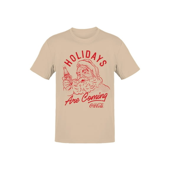 Officially Licensed Coca Cola Holidays Are Coming Santa Graphic Men's T-shirt