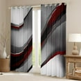 thumbnail image 2 of Feelyou Grey Red Stripes Black Out Curtains for Adult, Chic Abstract Ombre Curtains Pack of 2 (42x63 Each), Modern Geometric Bedroom Curtains, Curtains and Drapes Room Decor, 2 of 6