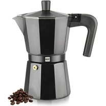 MAGEFESA Kenia Noir Stovetop Espresso Moka Pot, 9-Cup/15 oz, Italian Coffee Maker for Cuban Coffee, Extra-Thick Aluminum, Heat-Resistant Handle, Safe & Easy-to-Use, Greca Coffee Maker