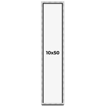 10x50 Frame Brushed Silver Solid Wood Picture Frame | 0.75 Inch Moulding Width | Rabbet Depth 0.75