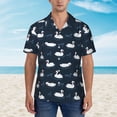 thumbnail image 2 of Susaid Cartoon Swan Print Hawaiian Shirts for Men Women,Hawaiian Summer Short-Sleeve Casual Relaxed-Fit Button-Down,Large, 2 of 7