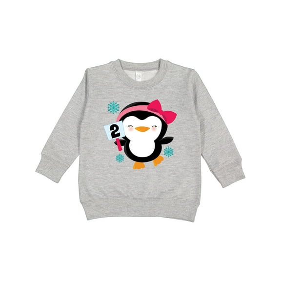Inktastic 2nd Birthday Cute Penguin 2 Year Old Girl Toddler Sweatshirt