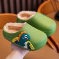 thumbnail image 2 of Fesfesfes Kids Unisex Plush Slippers Closed Toe Warm Fleece Cartoon Dinosaur Home Shoes Toddler Boys Girls Cute Cozy Non-slip Indoor Winter Daily Wear, 2 of 9