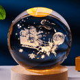 thumbnail image 1 of Bola de cristal navideña con luz nocturna tallada en 3D en el interior, base luminosa, pequeños adornos para compañeros de clase y amigos, regalos navideños, 1 of 3