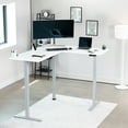 thumbnail image 3 of VIVO White / Gray Electric 63" x 55" Corner Desk, L-Shaped Workstation, 3 of 9