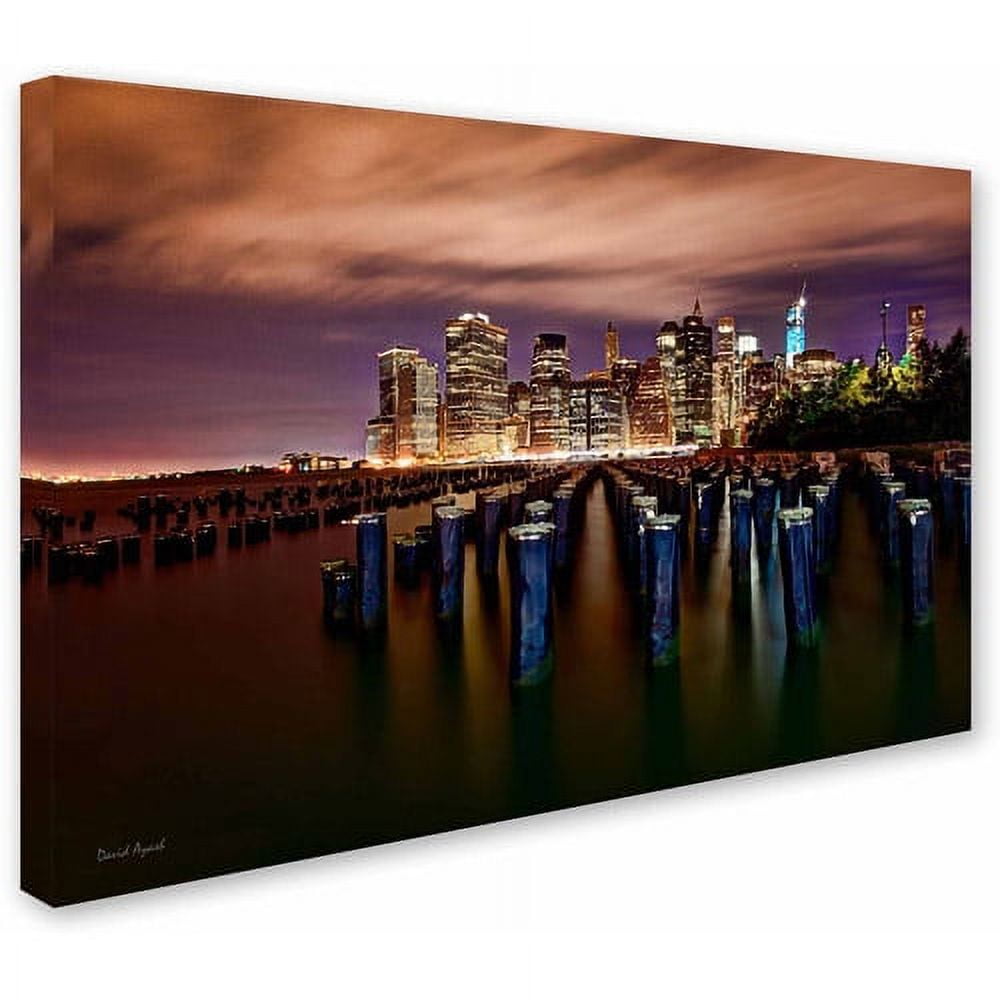 Trademark Fine Art "Brooklyn Bridge Park and Financial District - VI" Canvas Art by David Ayash