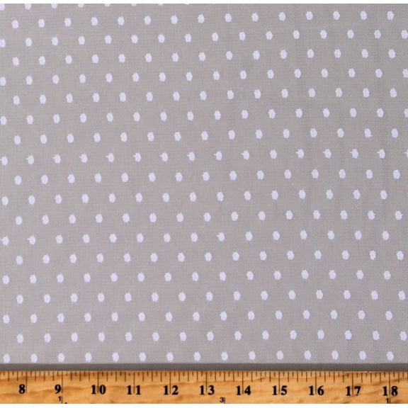 Point D'esprit Tulle Mesh Dot Netting Lace White 60" Wide Polyester Fabric by the Yard (8457C-3D)