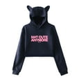 thumbnail image 2 of ILLIT Not cute anymore  sweatshirt kawaii cat ear drawstring hoodie  men/women kpop pullovers, 2 of 6