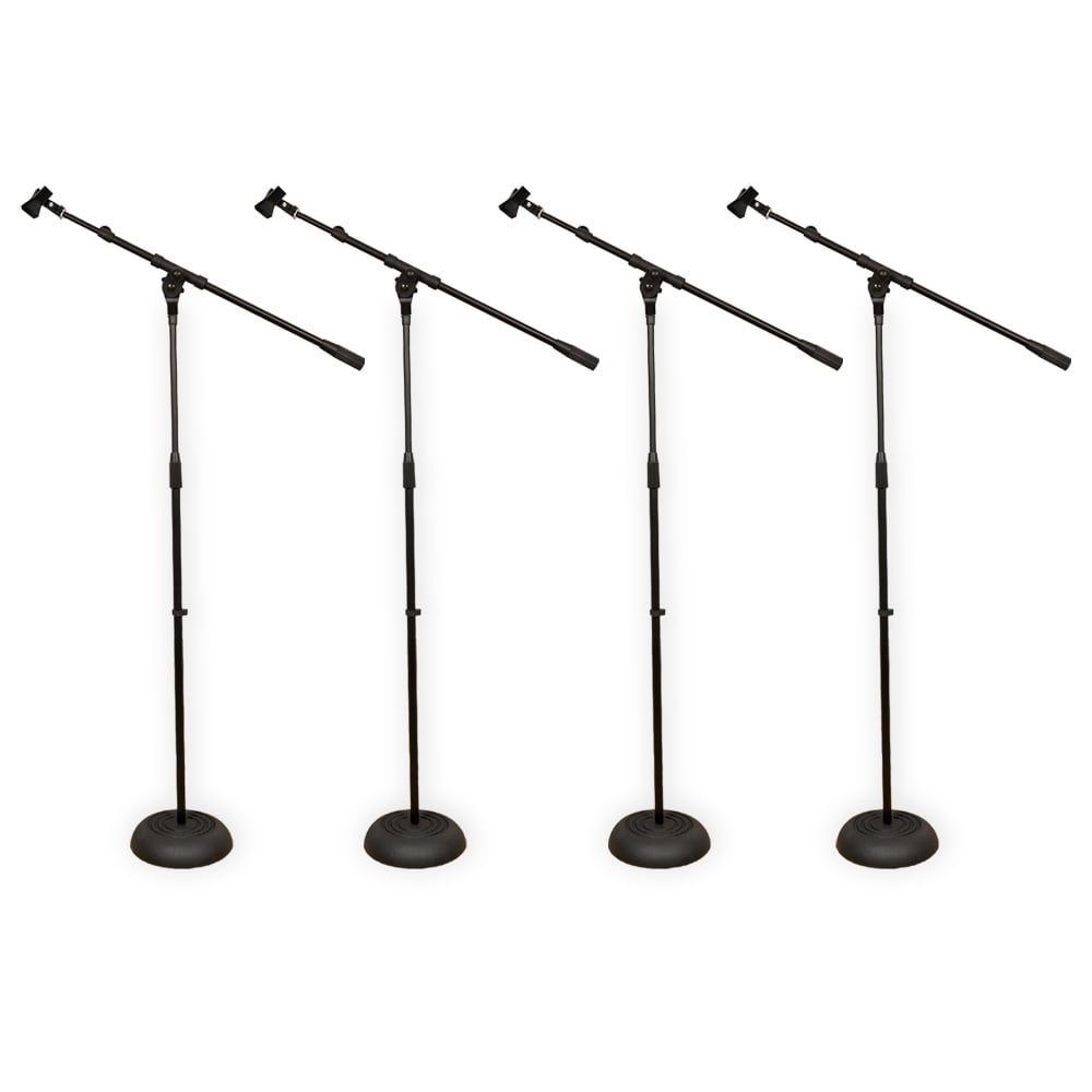 Podium Pro MS1 Adjustable Steel Microphone Stands with Booms and Clamp