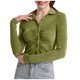 thumbnail image 1 of Mujeres Casual Solapa Mangas largas Un solo pecho Color sólido Tight Sexy Camiseta Top Fridja  fjkfkj7851, 1 of 8