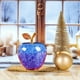 thumbnail image 4 of Adorno De Manzana De Cristal 1 pieza de adorno de manzana de cristal azul personalizado para Nochebuena,regalo para amigos y familiares,decoración romántica navideña. Rkxzt, 4 of 9