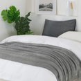 thumbnail image 4 of Throw Blanket Textured Solid Soft Sofa Couch Decorative Knitted Blanket, 50" x 60",Darkgrey, 4 of 7