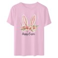 thumbnail image 4 of UPPADA Easter Femmes Oeufs Imprimé T-Shirts Heureux Easter Graphique Bunny Lapin Mignon T-Shirts Manches Courtes Décontracté Col Rond T-Shirts Été Basique Coupe Régulière Chemises Rose,G, 4 of 5