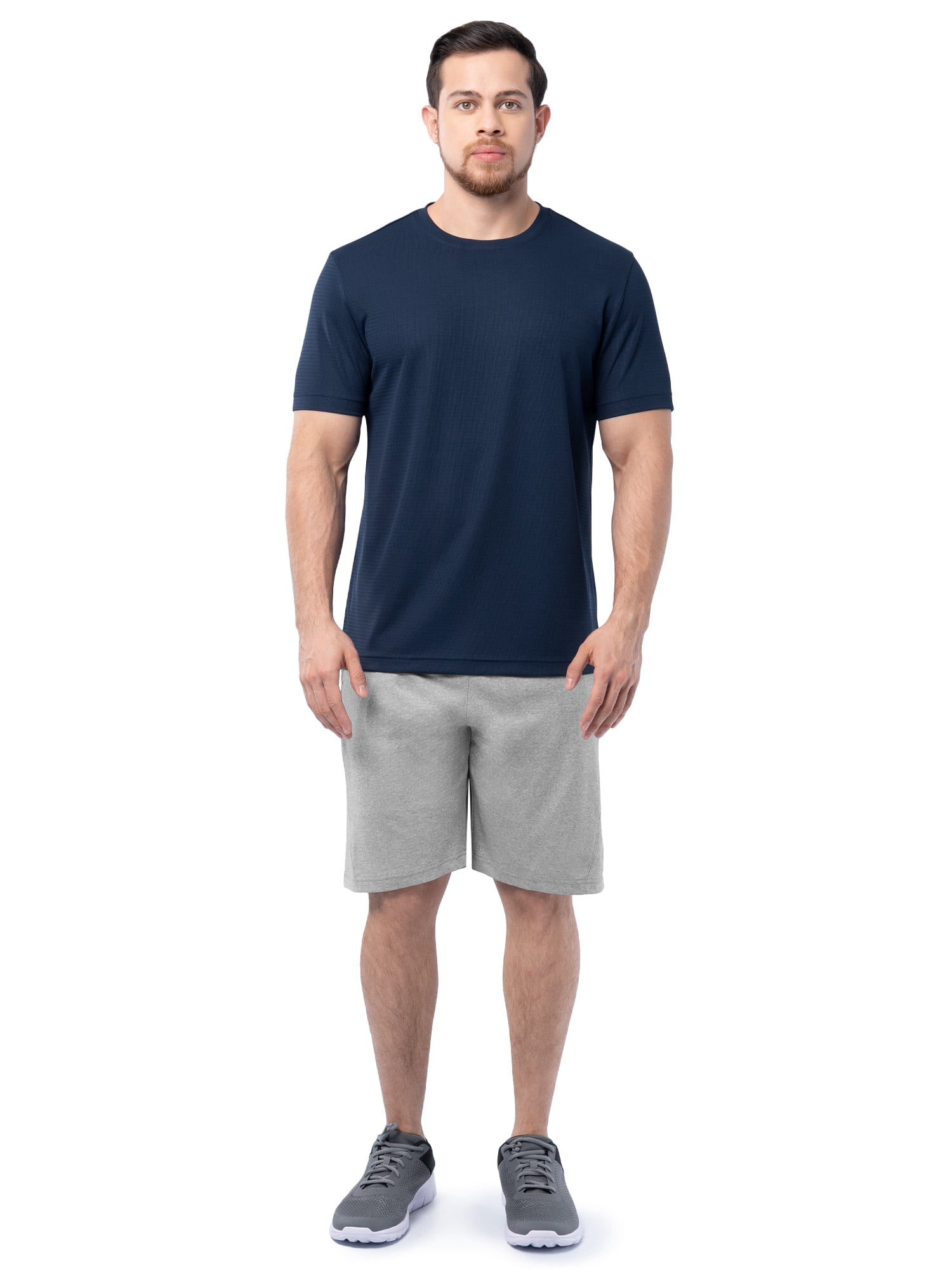 Athletic Works Men's and Big Men's Core Linear Mesh Active Short Sleeve Tee, Sizes S-3XL