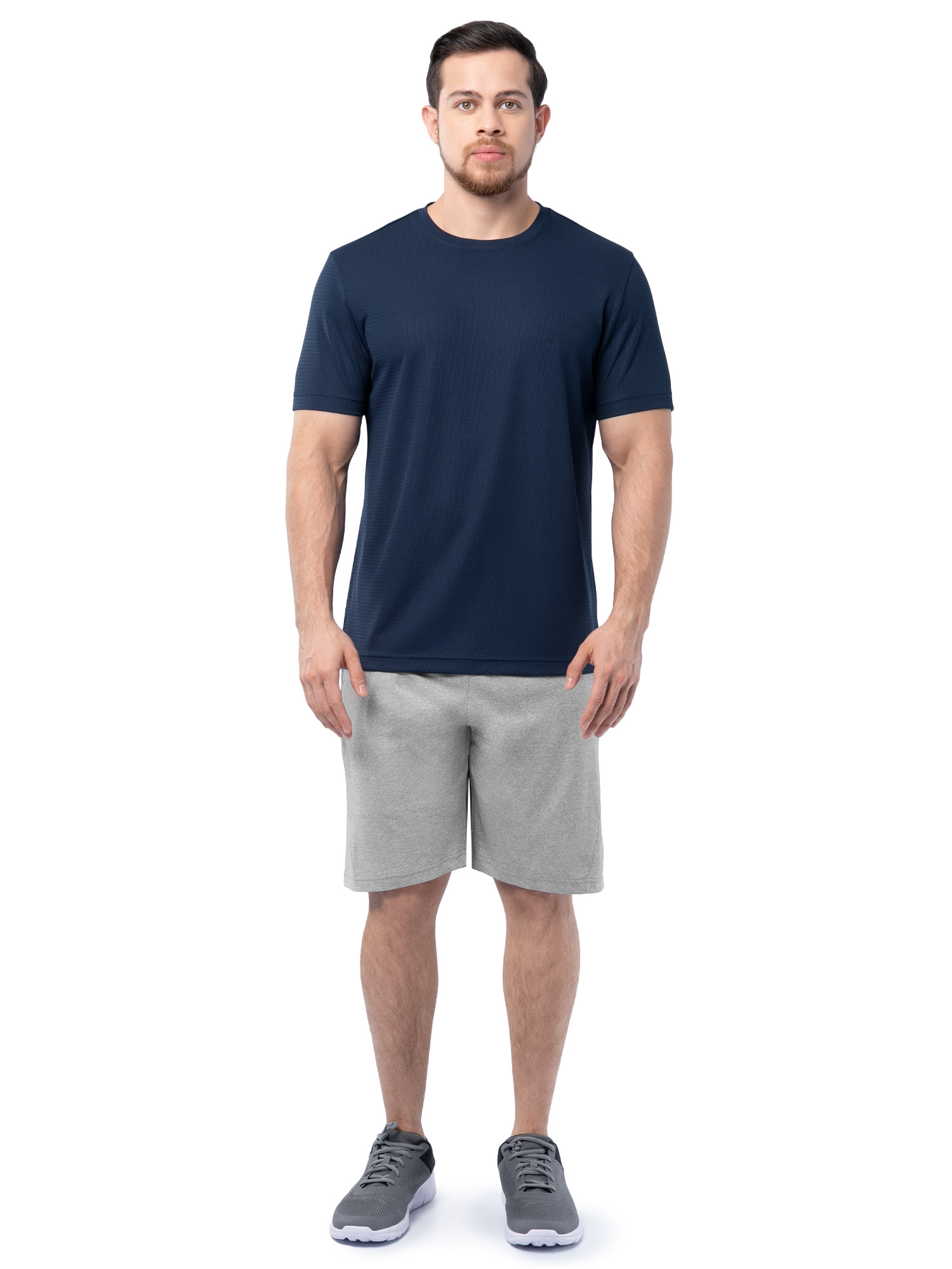 Playera de malla con líneas para hombre y tallas grandes, manga corta, tallas S-3XL 5