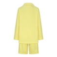 thumbnail image 5 of Scyoekwg Women Blazer Outfit Business Office Work 2 Piece Sets Long Sleeve Tops Shorts Athletic Outfits Casual Matching Outfits Fashion Two Piece Set Suit (Yellow,XL), 5 of 6