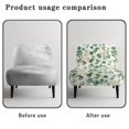 thumbnail image 6 of HELLHERO Eucalyptus Leaf Armless Accent Chair Protector, Dustproof Stain Protection Armless Chair Slipcover for Hotel Dining Room, 6 of 8