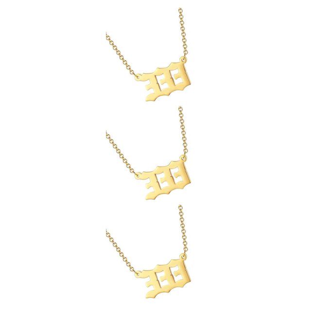 Sonducket Número Charm Necklace Golden Women Universal Ladies Gargantilla de acero inoxidable Joyería Daily-Wear Neck Chain Long Type1 Type1 NO1