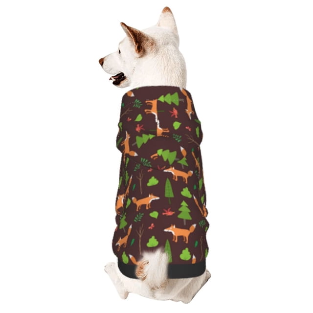 Balery Fox In Forest Sudadera con Capucha para Perros Pequeños – Ropa para Mascotas, Disfraz para Perros y Gatos, Ideal para Fiestas y Cosplay-X-Large