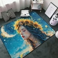 thumbnail image 3 of Romantic Moon Sunflower Woman Indoor Door Mat, Bedroom Rug & Carpets Entryway Rug Front Door Welcome Mat, Non-Slip Long Bathroom Rugs Runner, Washable Kitchen Mats for Floor, 3 of 5