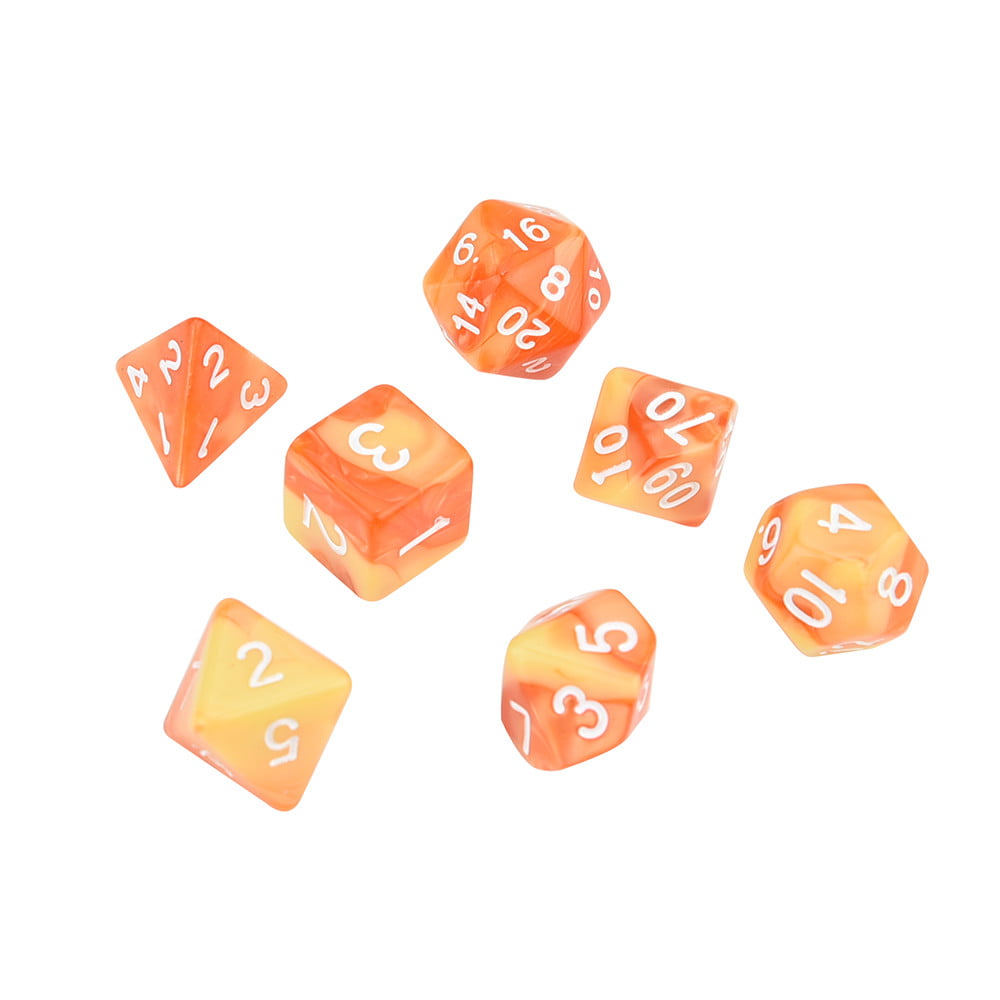 7pcs/Set TRPG Game Dungeons & Dragons Polyhedral D4-D20 Multi Sided Acrylic Dice 