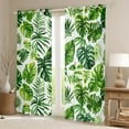 thumbnail image 2 of Manfei Plam Mostera Pattern Blackout Curtains Set of 2 (52x84 Each),Tropical Botanical Plant Window Curtains,Green Beige Curtains and Drapes For Kids,Microfiber Bedroom Decor, 2 of 6