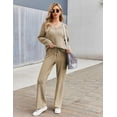 thumbnail image 3 of Ekouaer Pajamas for Women 2 Piece Lounge Set Fuzzy Fleece Long Sleeve Pullover Sweater Top Wide Leg Pants Set Outfits, 3 of 5