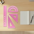 thumbnail image 2 of Eliaeconx Metal Ruler Set, 6 Inch Aluminum Alloy Ruler, Multifunctional Drawing Ruler with Protractor and Triangles, 4 Piece Geometry Set, for Office, Home Supplies, Pink, 2 of 6