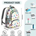 thumbnail image 5 of Dinosaur and Pineapple White Pattern Cute School Backpack Bag with Padded Back and Adjustable Shoulder Straps 16.9 X 12.6 X 5.9 Inches, 5 of 5