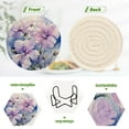 thumbnail image 4 of 6 Pcs Purple Flowers Drink Coasters with Holder Absorbent Coaster Sets Cup Heat-Resistant Hot Pads Mats for Bar Table Protection, 4 of 7