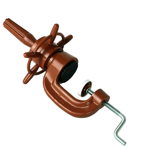 Swiveling Head Styling Clamp with Adjustable Rotator - For Salon & Home Use - Brown - by Adolfo Design