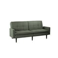 thumbnail image 4 of Sealy Kennedy Pillowtop Sofa Convertible in Green with Solid Wood Legs in Espresso, 4 of 20
