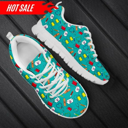 

2023 New Style Women Lace up Sneakers Nursing Shoes Medical Tool Design Flat Shoes for Ladies Nurse Footwear Zapatos
