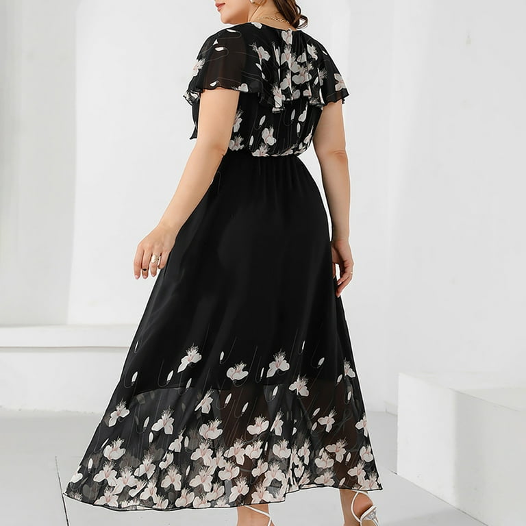 alex evenings fit and flare dress Fit-and-Flare Crepe Gown main image 1