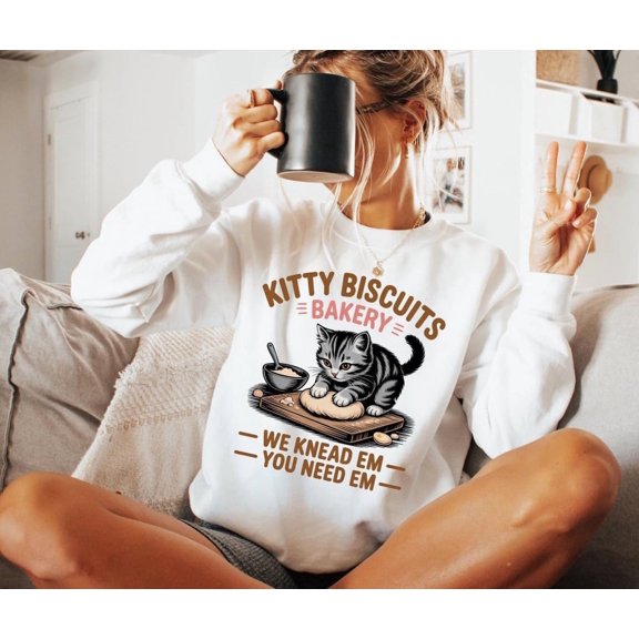 Kitty Biscuits Bakery Shirt, We Knead Em You Knead Em Shirt, Cat Owner Sweatshirt, Cute Cat Baking sweatshirt, ous Bakery Cat Tshirt All Size S-5XL