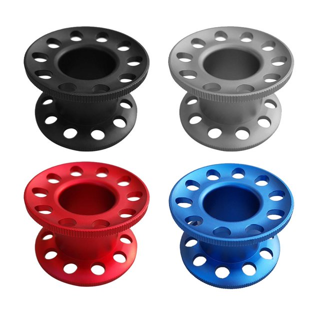 Paquete de 4 carretes Cola Buceo vacío para Línea de Guía 18 m Negro Azul Rojo gris