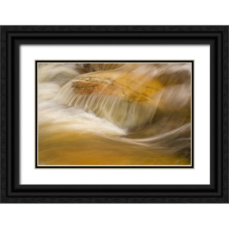 Paulson, Don 32x23 Black Ornate Wood Framed with Double Matting Museum Art Print Titled - AZ, Tucson, Flowing water in the Romero Pools