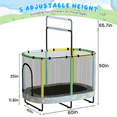 thumbnail image 3 of MOOSENG Elliptic Kids Trampoline, Bouncing Trampoline with Safety Enclosure Net, Adjustable Height Handrail, 500lbs Capacity, Designs for Boys & Girls, 7-in-1, 55” (Butterfly), 3 of 10