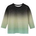 thumbnail image 4 of 3/4 Sleeve Tops for Girls Boys Size 3-12 Crewneck T-Shirts 2025 Toddlers Kids Trendy Gradient Printed Pullover Basic Going-Out Blouses Top, 4 of 5