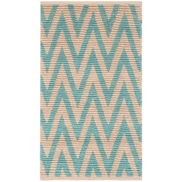 Safavieh Cape Cod 2'3" X 3'9" Hand Woven Rug in Natural and Turquoise