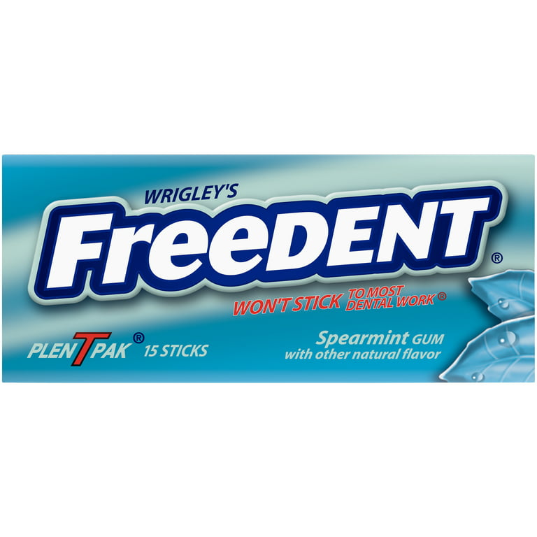 Wrigley's Freedent Spearmint Chewing Gum, Single Pack - 15 Stick