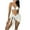 White, variant on WREESH Womens Bikini Set with Sarong Bathing Suit Beach Cover Up Wrap Skirt Swimwear Three-Piece Bikini Brown