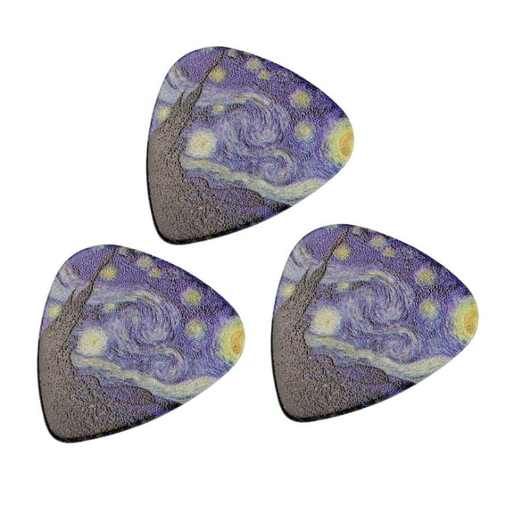 Yokua 3Pcs Starry Folk Guitar Pick for Electric, Acoustic Guitar, Mandolin, Bass